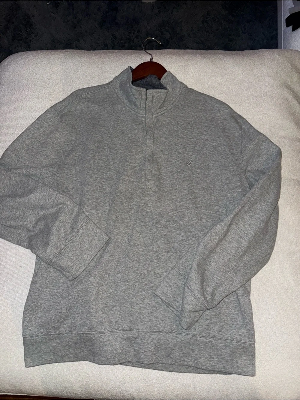 Nautica Light Gray Half-Zip Pullover Sweater